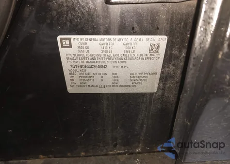 2012 Cadillac Srx Luxury Collection from USA, damaged, VIN 3GYFNDE33CS646842